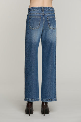 Panta ELLELONG_BLUE_SNZ vita media straight fit 5 ts denim blue