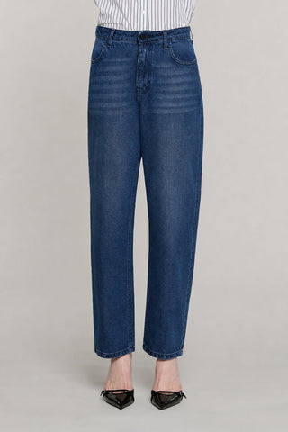 Panta CARLA_BLUE_SNZ vita media baggy fit denim blue