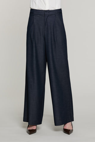 Panta SOUL vita alta con alette più pinces più ts francesi più filetto denim