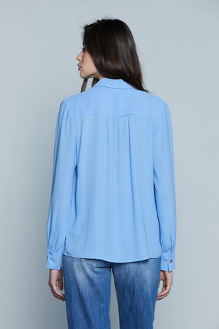 Blusa MARBELLA M/L Scollo V con Catena Logo