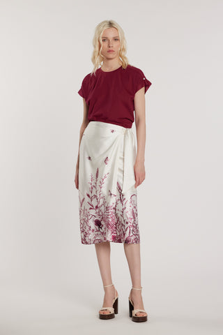 T-Shirt TAVORY maniche corte aletta con pieghe più applicazione perle