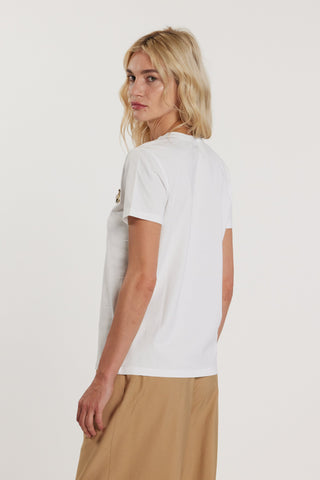 T-Shirt ANIK maniche corte con applicazione pietre più perle