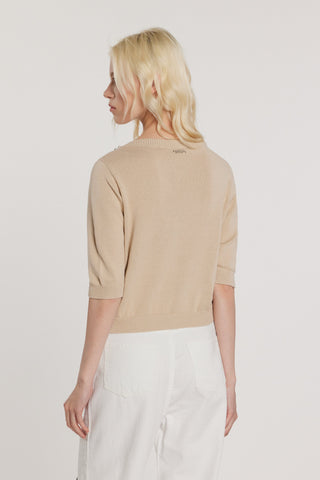 Maglia TAVILESY maniche tre quarti con applicazioni gioiello