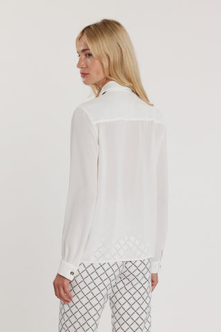 Camicia ROMY maniche lunghe con tasca più cravatta con anello logo