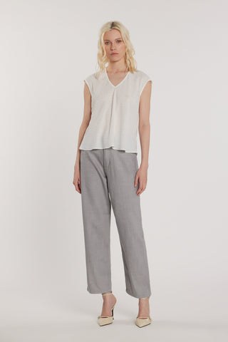 Blusa LAVOLPE maniche corte aletta scollo a V con strass all over