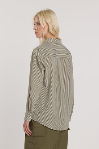 Camicia ARDITI maniche lunghe con tasca a punta più spille occhio con strass righe