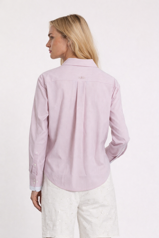 Camicia NATALIE maniche lunghe con doppio polso e collo più applicazione strass righe