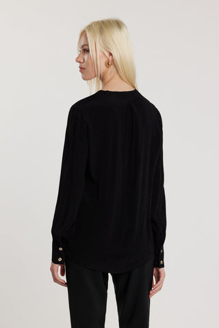 Blusa CYRILL maniche lunghe con stringhe al collo