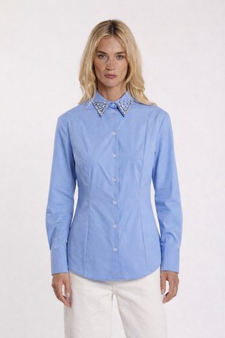 Camicia YOH_A maniche lunghe con pietre al collo