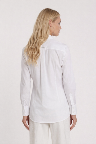 Camicia NATALIE_A maniche lunghe con doppio polso più collo con tasca più applicazioni pietre più strass
