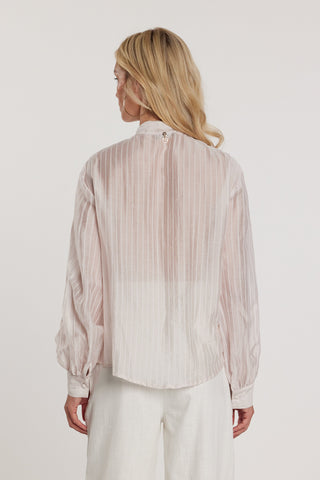 Camicia CASTAIN maniche lunghe palloncino scollo a V con fusciacca