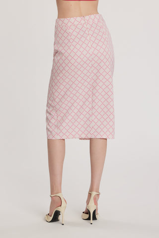 Longuette VINCENT con dettaglio cintura più spacco centrale stampa logo all over