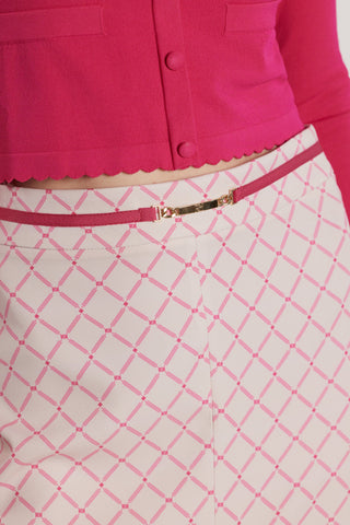 Longuette VINCENT con dettaglio cintura più spacco centrale stampa logo all over