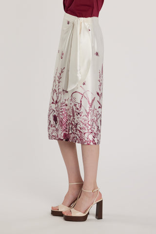 Longuette MAGEE vita alta con fusciacca più spacco fantasia butterfly