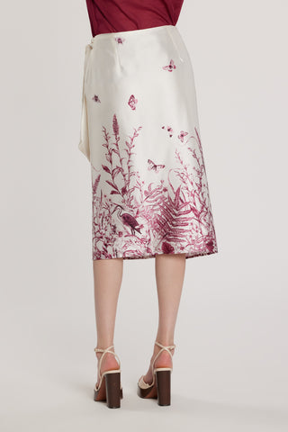 Longuette MAGEE vita alta con fusciacca più spacco fantasia butterfly