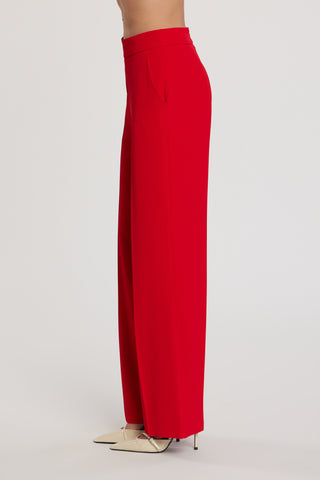 Pantalone LALIM vita alta palazzo con tasche francesi