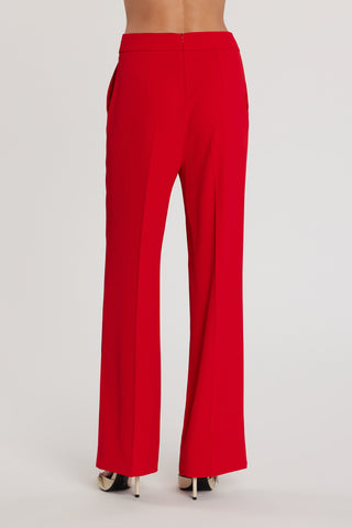 Pantalone LALIM vita alta palazzo con tasche francesi