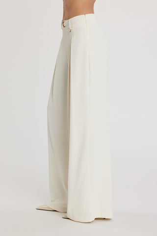 Pantalone ROJER vita alta palazzo con cintura più passante logo più pieghe