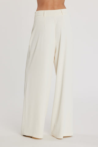 Pantalone ROJER vita alta palazzo con cintura più passante logo più pieghe