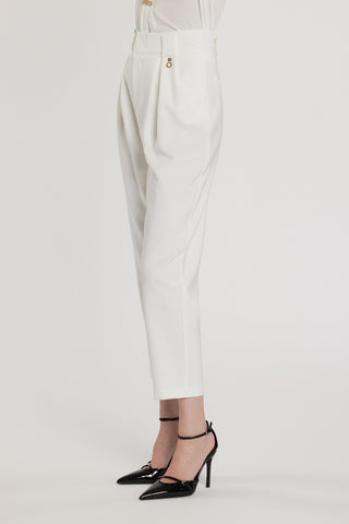 Pantalone SETMU vita alta con pinces più passanti più tasche
