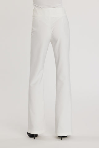 Pantalone BALBINA vita alta con bustino alto e gamba a zampa