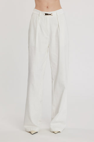 Pantalone ALAIN_S vita alta con tasche francesi più pinces più inserti raso