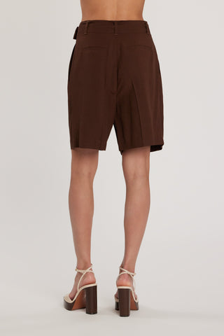 Bermuda RICKYS vita alta con cintura più tasche francesi e filetto più pinces