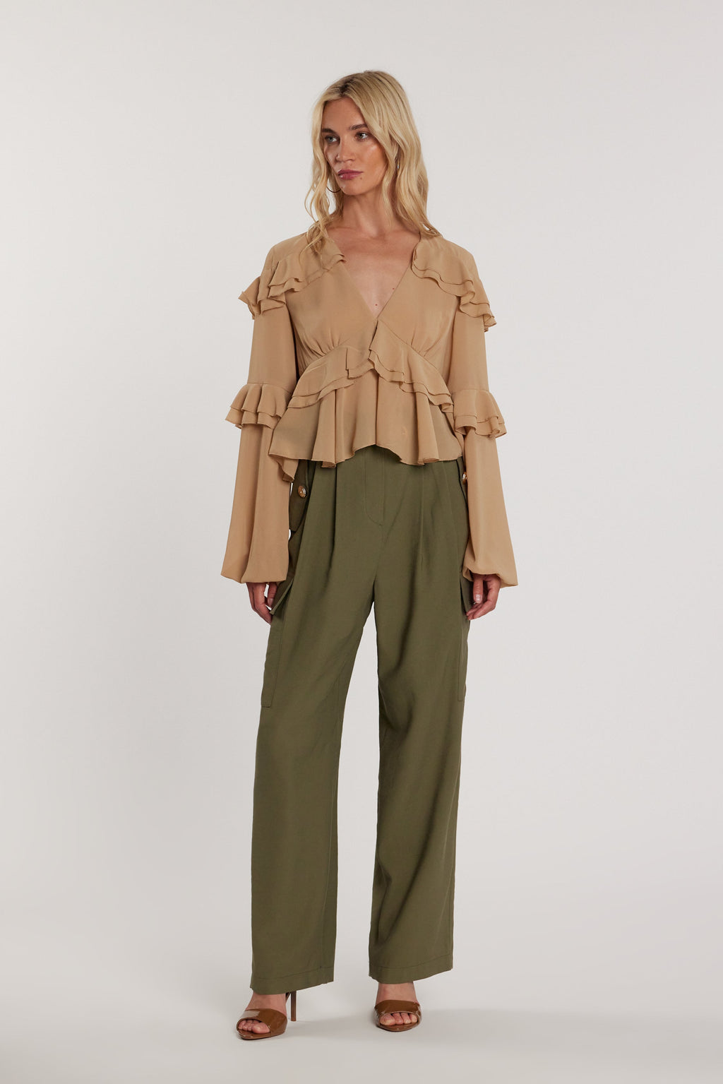 Pantalone TECTION vita alta con patte più tasconi più cintura – Relish ...