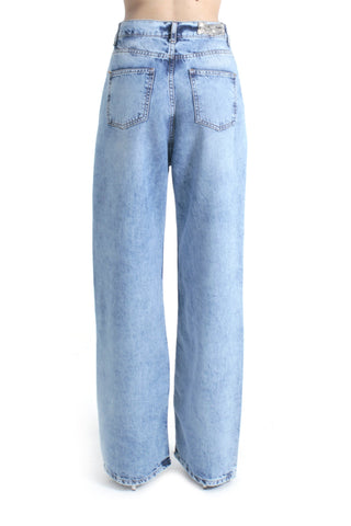 Pantalone GISELLE_23_SNZ vita media cinque tasche loose fit denim blu