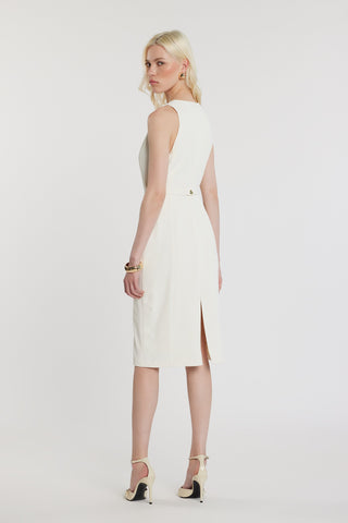 Abito ALAMUDDIN midi smanicato tubino con tagli più cintura con passante logo più spacco