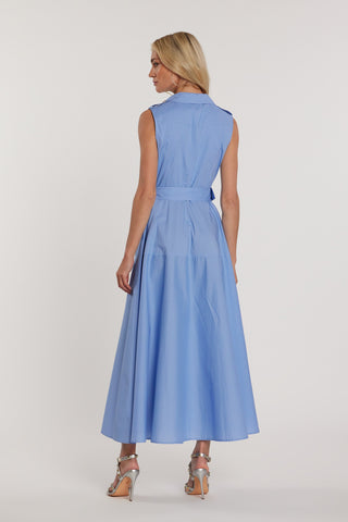 Abito BROOKE lungo smanicato effetto chiodo con zip più cintura