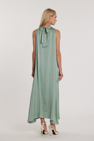 Abito FIOKKO lungo smanicato scollo americana con goccia a V più fusciacca collo