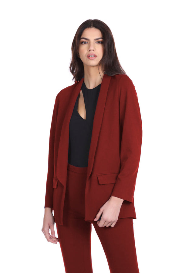 Giacca COMEGLIE lunga manica lunga collo sciallato con tasche più patte crepe