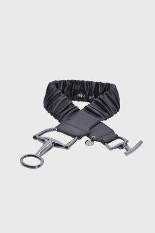 Cintura GANCYIE con elastico più fibbia cavallerizza ecopelle
