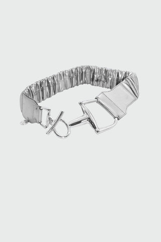 Cintura GANCYIE_LAMI con elastico più fibbia cavallerizza ecopelle laminata