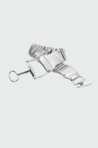 Cintura GANCYIE_LAMI con elastico più fibbia cavallerizza ecopelle laminata