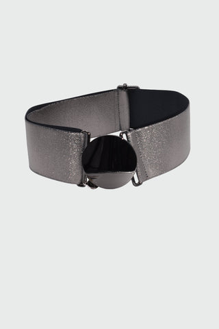 Cintura PESSYT_LAMI con elastico più fibbia tonda laminata