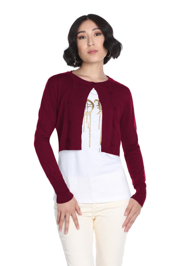 Cardigan WEEDOS corto manica lunga con bottoncini