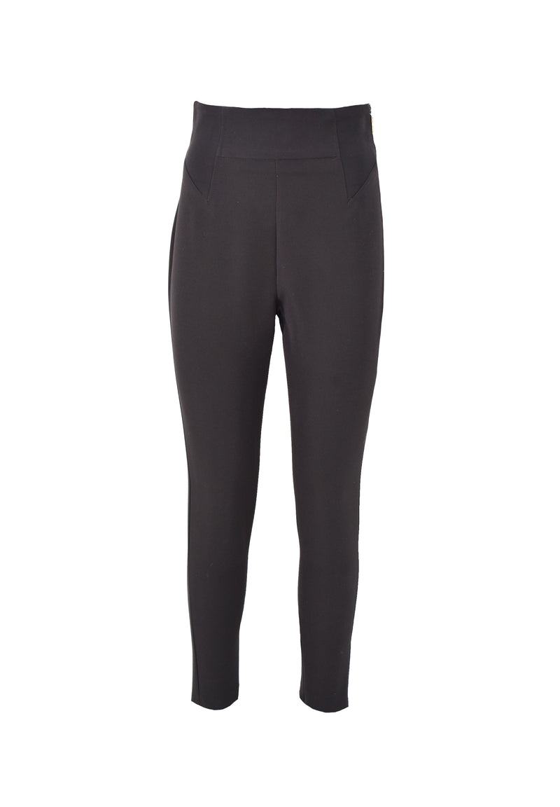 Pantalone DESERTFLOWER vita alta con impunture più zip fondo