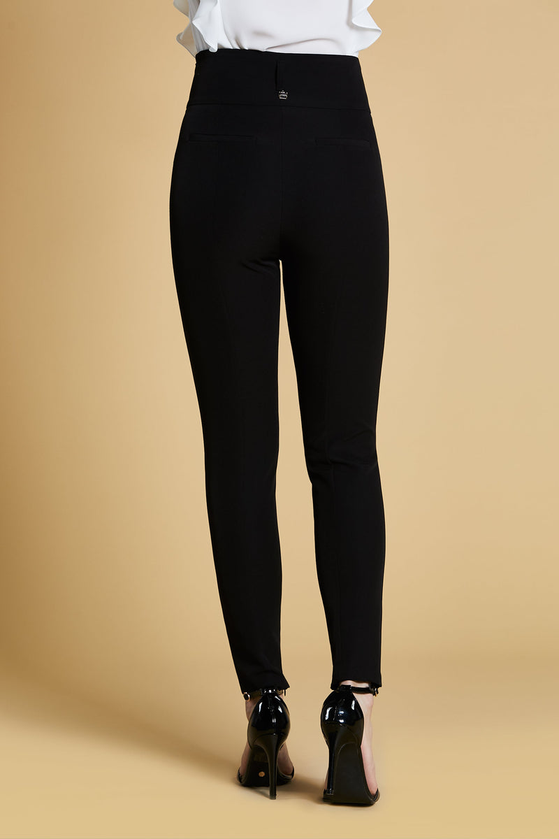 Pantalone OGE vita alta con bottoni più impunture centrali più zip fondo