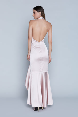 Abito GIACC lungo S/M sc. americana con schiena nuda con spacco