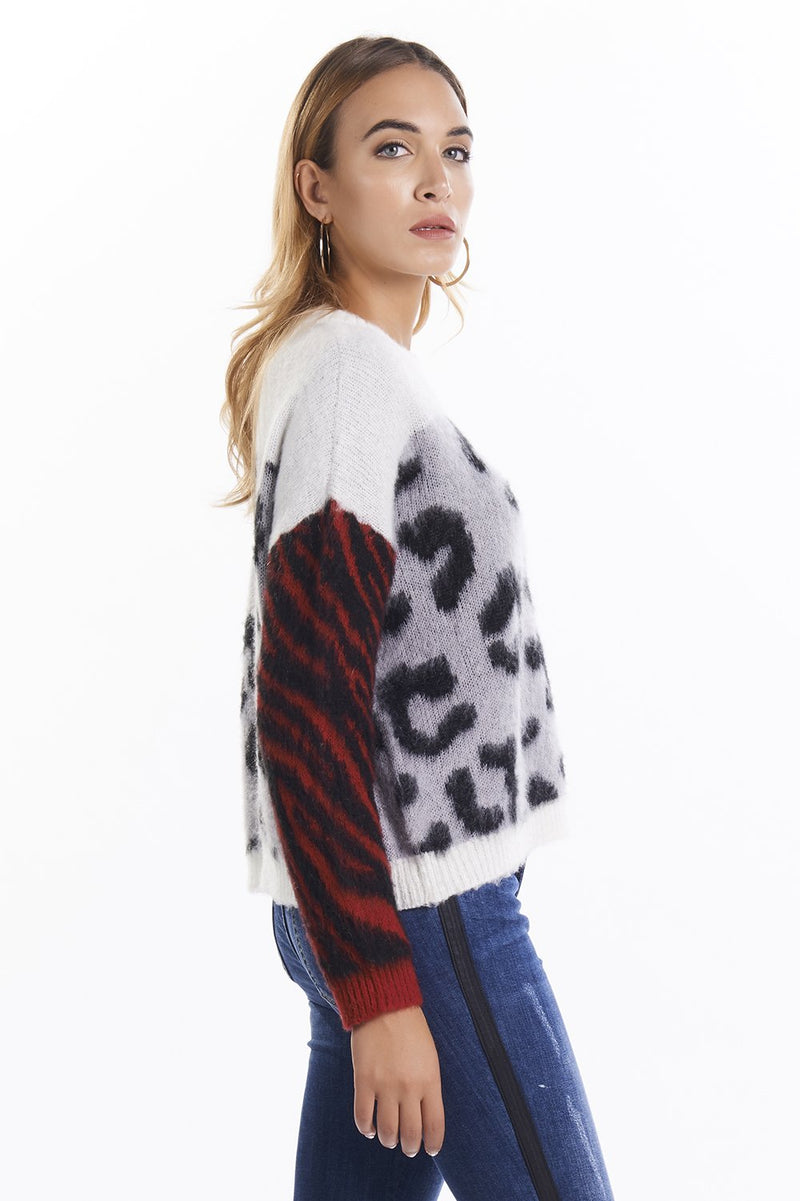 MAGLIA pullover doppia fantasia animalier POPPY