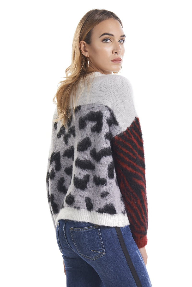 MAGLIA pullover doppia fantasia animalier POPPY