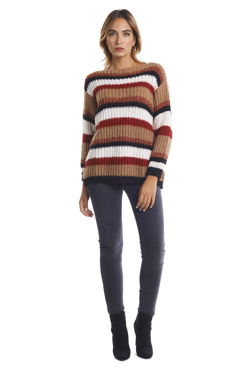 MAGLIA pullover con righe multicolor STRIPEX