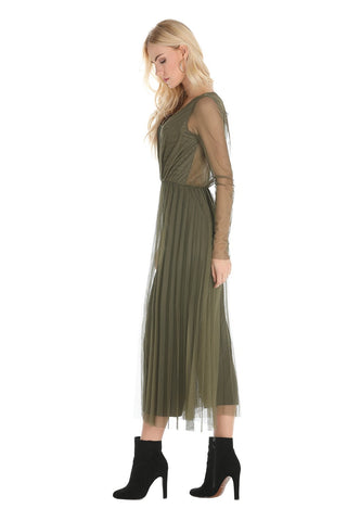 Jumpsuit modello Capri con tulle e plissè, relish fashion moda, abbigliamento femminile