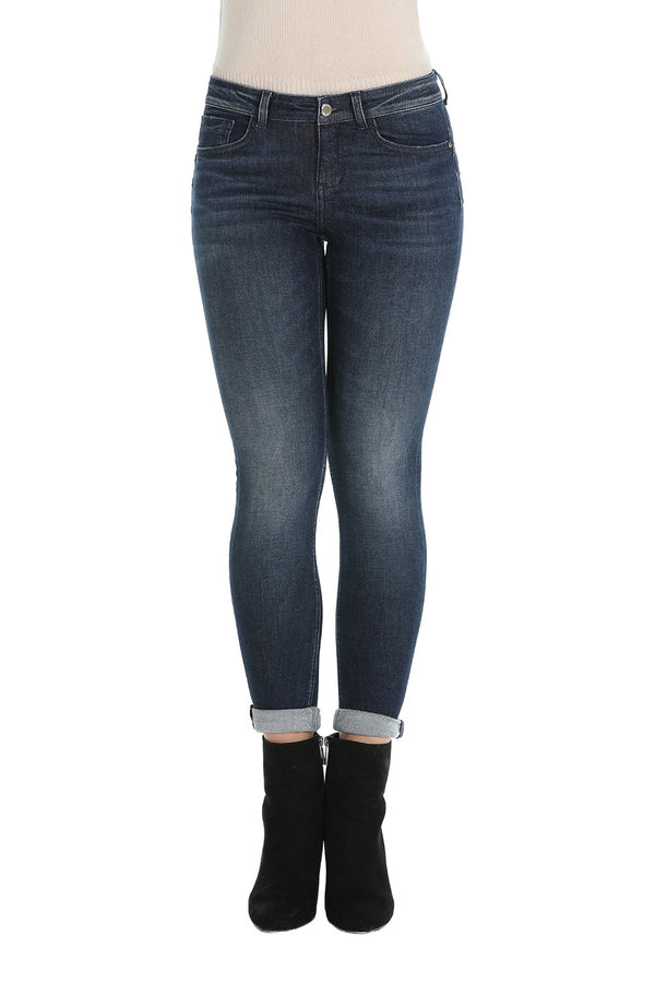 Pantalone jeans 5 tasche push up denim blue, relish fashion moda, abbigliamento femminile