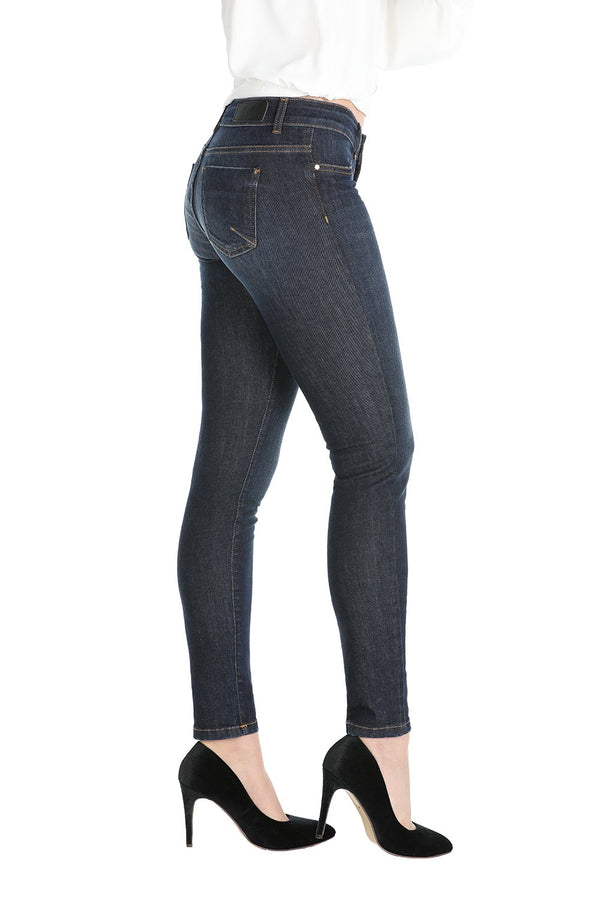 Pantalone jeans jeggins vita alta denim blue scuro DAISY