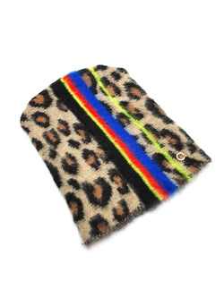 Cappello con fantasia animalier e righe multicolor HEADLINE