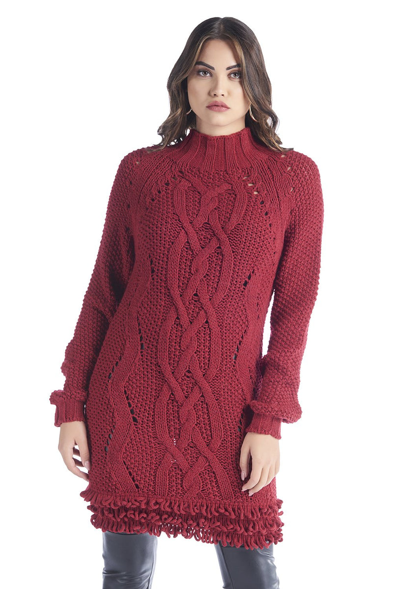 Abito corto in maglia traforato, relish fashion moda, abbigliamento femminile