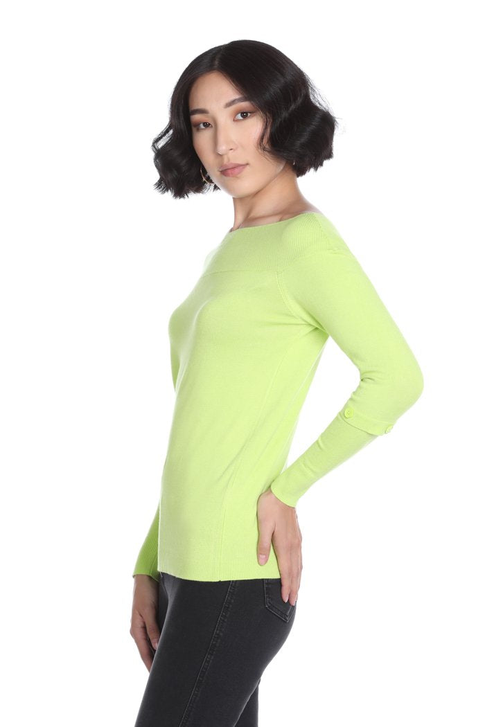 Maglia LACEWING scollo barca manica lunga con bottoncini